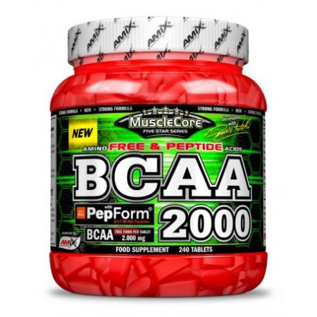 BCAA 2000 com Pepform 240 tabs Amix Musclecore