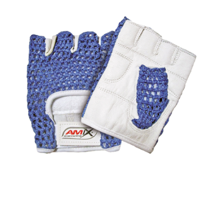 Luvas de malha cor azul